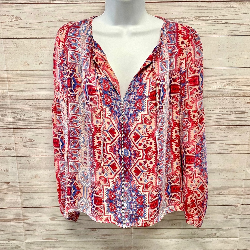 Parker silk chiffon peasant blouse